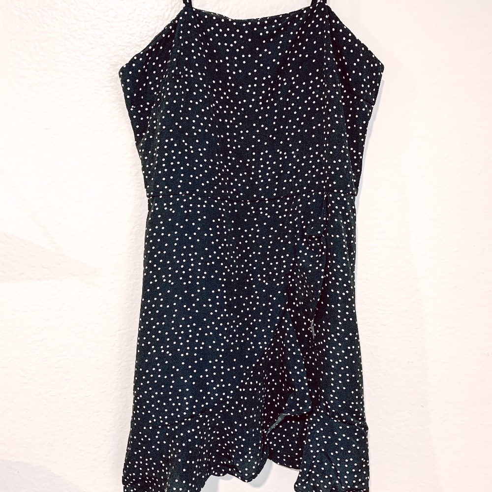 Dark Navy Polka Dot Dress
